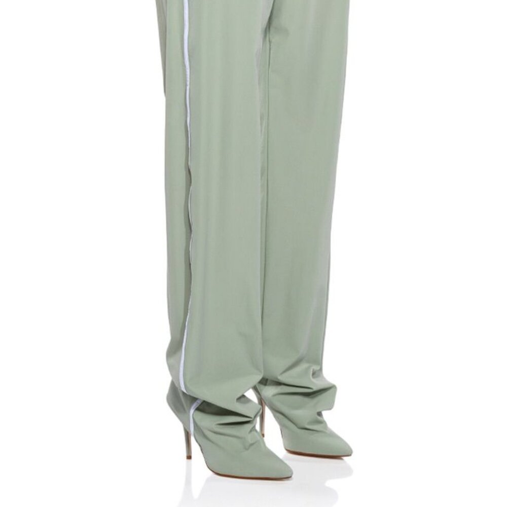 Callie Kill the Track Azalea Wang PantBoot SAGE GREEN Nylon Jogger Boot 7 7.5 8